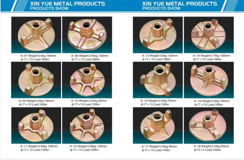 Concrete Formwork Nut Forged Galvanized Casted Casting Ductile Iron Wing Nut Swivel Nut Anchor Nut Tie Rod Nut Square Round Nut/Scaffold Formwork Accessories