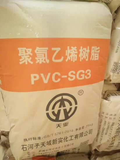 Polvo de resina de PVC Sg3 Resina estabilizadora de PVC para envolver película